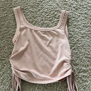 light pink tank with side ties